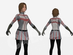 短裙女战士C4D绑定模型CS_Riho