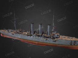 俄国海军第一太平洋舰队加值巡洋舰C4D模型下载Diana Lima 3d model
