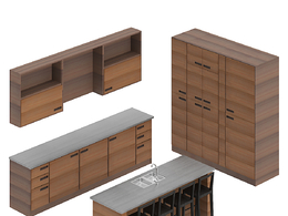 整体厨房厨柜c4d模型Kitchen cabinet - 043