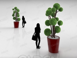 艺术风格球树C4D模型