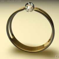 钻戒C4D模型：Gold Ring