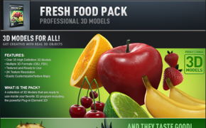 35种水果蔬菜3D模型合集 Fruits and vegetables 3D model