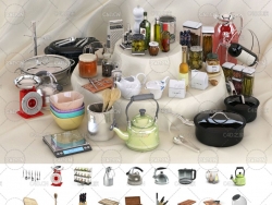 80件厨房厨具餐具用品3D模型合集（MAX模型）Evermotion – Archmodels vol. 118