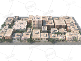沙滩房子居民区建筑群building c4d model