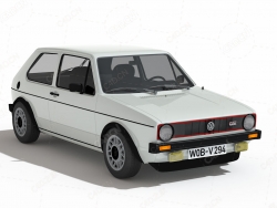 高尔夫MK1汽车C4D模型Volkswagen-Golf-MK1