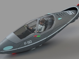 科幻飞行器飞行员C4D模型 Aircraft Spiti Pilot