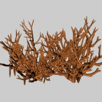 海底生物模型：棕色珊瑚C4D模型（附材质）