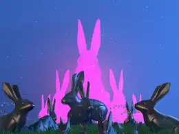 C4D星空下的兔子雕像创意工程 BEDTIME BUNNIES