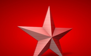 红色五角星C4D模型 Five-pointed star