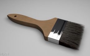 毛刷子、油漆刷C4D模型 hair brush