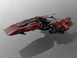 C4D指挥官舰飞船科幻飞行器太空船外星战舰指挥官舰模型CommanderShip GB7