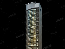 夜间摩天大楼办公楼写字楼C4D模型 Archmodels Vol.103_Night Skyscrapers - model-24