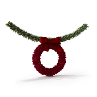 圣诞节装饰品：花环C4D模型 Christmas Wreath 3D model
