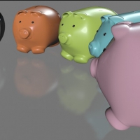 小猪存钱罐C4D模型 Piggy Bank