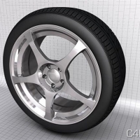 汽车轮胎3D模型：Cinema 4D Wheels 3D Model