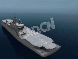 C4D海军舰艇军舰舰船-西北风级两栖攻击舰模型 Mistral 3d Model