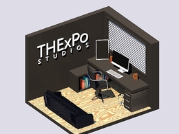 等距卡通办公室C4D模型 Isometric Office