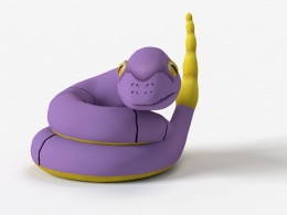 卡通小蛇 响尾蛇 阿柏蛇C4D模型 Ekans
