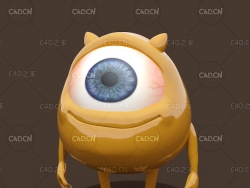 独眼卡通角色C4D模型 One-eyed cartoon character