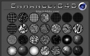 C4D插件：178种C4D材质预设合集Biomekk EnhanceC4D 1.03.230
