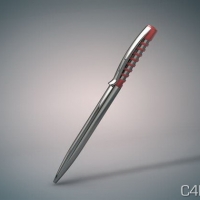 圆珠笔3D模型：3D Pen Model Cinema 4D