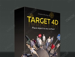 模型对象放置任意表面位置C4D插件 AEscripts Target4D v1.5.9