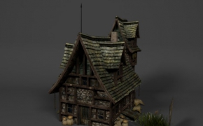 小木屋C4D模型 Medieval House 3d model