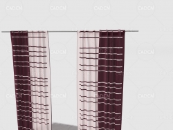 C4D室内简约窗帘模型 Curtain 3D Model-22