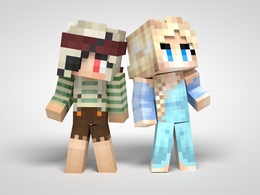 MC我的世界像素模型：男女形象C4D模型