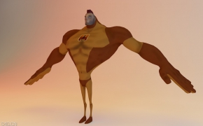 夸张的肌肉卡通男性大力士C4D模型 Hercules 3D model