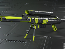 C4D Corona科幻概念激光狙击步枪模型 Sci-fi concept laser sniper rifle
