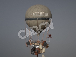 C4D空中侦察气球热气球模型 Aerial Reconnaissance balloon
