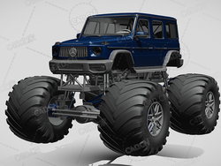 怪物卡车梅赛德斯amg-g65大轮胎越野车C4D汽车模型下载