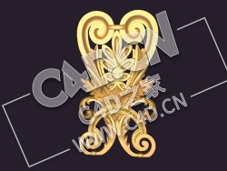 C4D欧式浮雕花构件装饰花件浮雕构件挂件套口雕花立体雕花外墙雕花模型_50