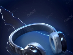水滩里的耳机模型headphones