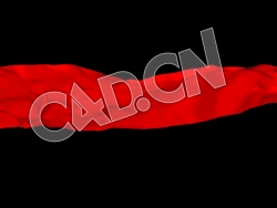 C4D红色丝绸布料抖动飘扬动画