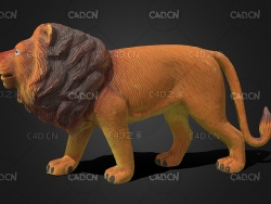C4D塑料狮子雕塑玩具模型 Lion 3d model