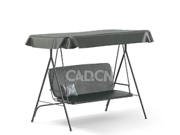 带遮阳棚的花园秋千椅c4d模型下载