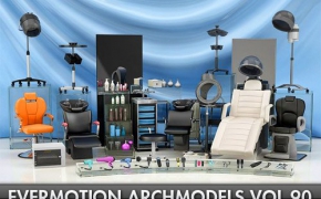 美容院家电和家具3D模型 Archmodels vol 90