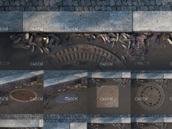 绿化带小路地面路面井盖马路牙子C4D模型 Street Kit 01 Complete Edition 3D Models