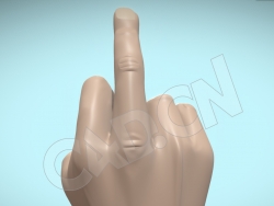 竖起中指的手鄙视C4D模型