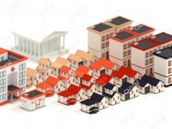 卡通房子建筑居民楼别墅医院小区楼房C4D模型Buildings pack