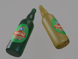 啤酒玻璃瓶C4D模型 BeerBottle