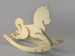 摇摇木马玩具摆件C4D模型 RockingHorse