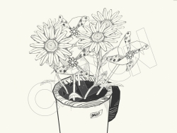 向日葵花朵盆栽观赏花模型