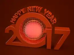 2017创意立体字C4D模型 2017鸡年艺术字3D模型