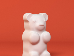 低面卡通小熊软糖图标模型Gummy Bear