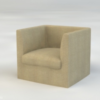 黄色单体沙发C4D模型 sofa 3d model