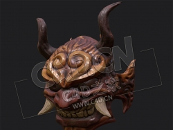 C4D牛角魔王面具模型 LP_mask