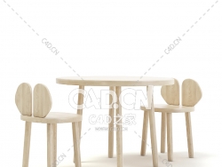 儿童桌椅C4D模型下载 Children's Table and Chairs